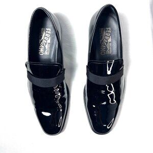SALVATORE FERRAGAMO Patent Leather Tuxedo formal Shoes  Men"s 6 1/2 EE $895